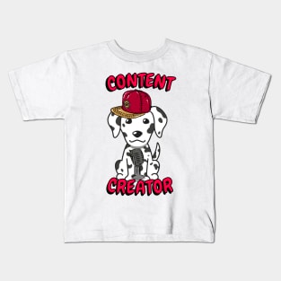 Cute dalmatian dog is a content creator Kids T-Shirt